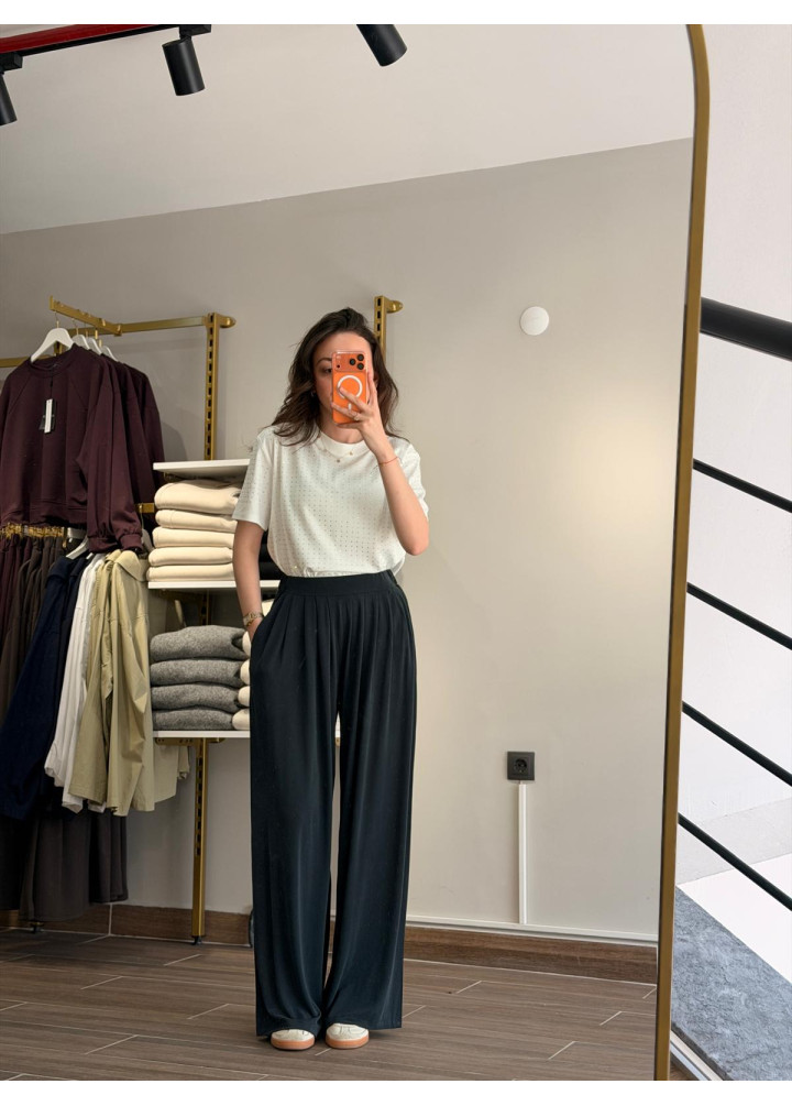 OYSHO PİLELİ ŞALVAR PANTOLON ANTRASİT