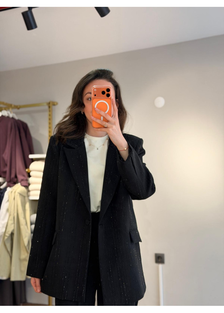 FEDE TAŞ YAPIŞTIRMA BLAZER CEKET